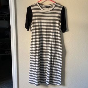 Roolee Striped Tee Dress with Pockets Size Small